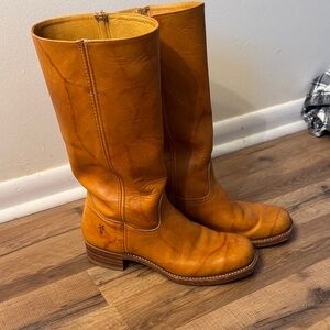 Frye Tan Leather Knee-High Boots 10.5